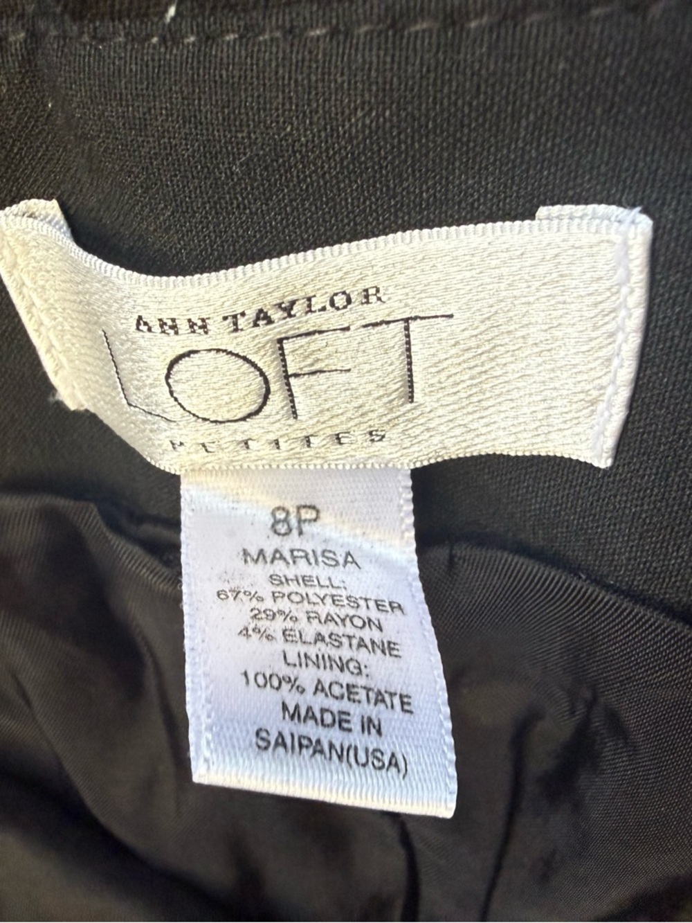 LOFT Black Pants Marisa 8P